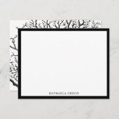 黒素朴と白の抽象芸術ツリーの枝 ノートカード (正面/裏面)