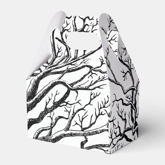 黒素朴と白の抽象芸術ツリーの枝 フェイバーボックス (裏面サイド)