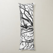 黒素朴と白の抽象芸術ツリーの枝 ボディピロー (裏面 (縦))