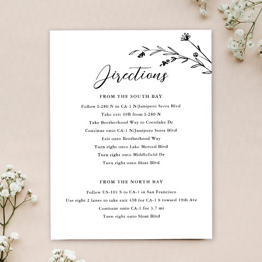 黒素朴と白の野結婚花囲い 招待状