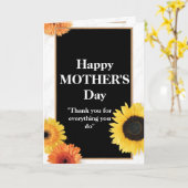 『黒素朴と黄のヒマワリの母の日』 カード (黄色い花)