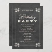 黒素朴の黒の黒の黒の30歳の誕生日パーティー 招待状 (正面/裏面)