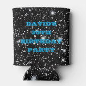 黒素朴グリッター30th誕生日レトロ写真 缶クーラー (裏面)