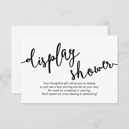 黒素朴スクリップ表示シャワー エンクロージャーカード (正面/裏面)