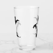 黒素朴ダックス飛んでいるシルエット タンブラーグラス (左)