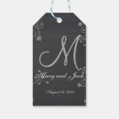 黒素朴チョークチョークボード3dモノグラム ギフトタグ (裏面)