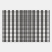 黒素朴トナカイと白黒タータンチェック ラッピングペーパーシート (正面2)