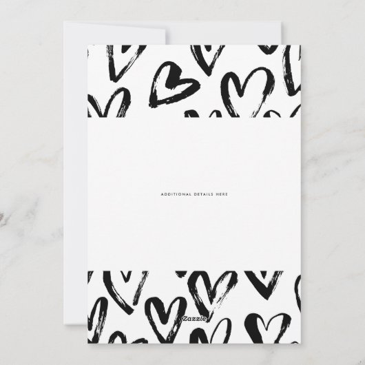 黒素朴ハートパターンハッピーバレンタインデー シーズンカード (裏面)