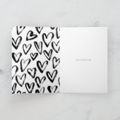 黒素朴ハートパターンハッピーバレンタインデー シーズンカード (内部)