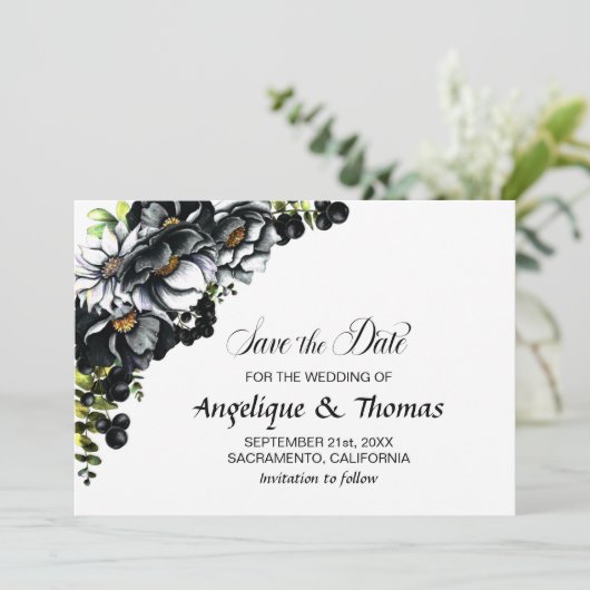 黒素朴フローラ結婚式の日付を保存 セーブザデート (スタンド正面)