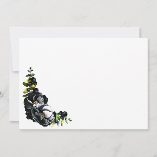 黒素朴フローラ結婚式の日付を保存 セーブザデート (裏面)