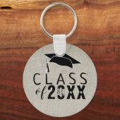 黒素朴モダンタイポグラフィ学級 キーホルダー (正面)