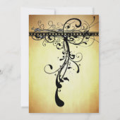 黒素朴中世スワール結婚式招待状 招待状 (裏面)