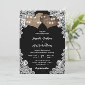 黒素朴国レースのストリングラ結婚イト 招待状 (スタンド正面)