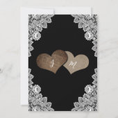 黒素朴国レースのストリングラ結婚イト 招待状 (裏面)