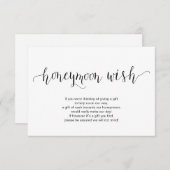 黒素朴書体結婚ハネムーン・ウィッシュ・ファンド エンクロージャーカード (正面/裏面)