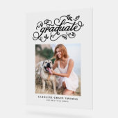 黒素朴書卒業写真 アクリルサイン (傾斜)