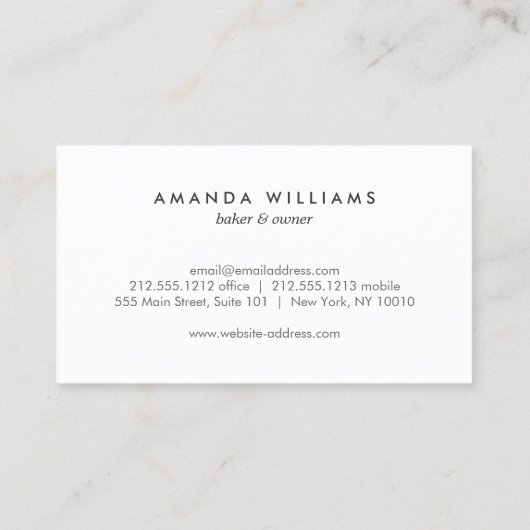 黒素朴木のオーブンのミットロゴベーカリー 名刺 (裏面)