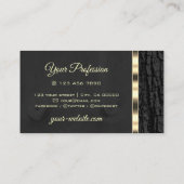 黒素朴木バークウッドグレインオーバル金ゴールド縁ど 名刺 (裏面)