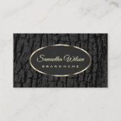 黒素朴木バークウッドグレインオーバル金ゴールド縁ど 名刺 (正面)