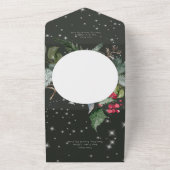 黒素朴松とホリーウィンタースパークルQRコード オールインワン招待状 (外側)