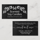 黒素朴板大豆蝋燭 名刺 (正面/裏面)