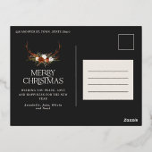 黒素朴植物体エレガント質モダンフローラ 箔シーズンポストカード (裏面)