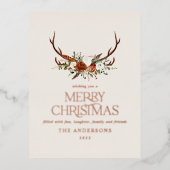 黒素朴植物体エレガント質モダンフローラ 箔シーズンポストカード (正面)