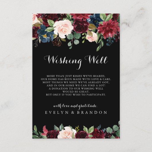 黒素朴植物体結婚の願い エンクロージャーカード (正面)