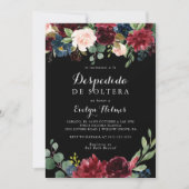 黒素朴植物学スペインのブライダルシャワー 招待状 (正面)