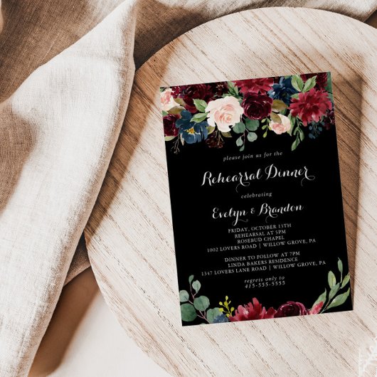 黒素朴植物学リハーサルディナー 招待状