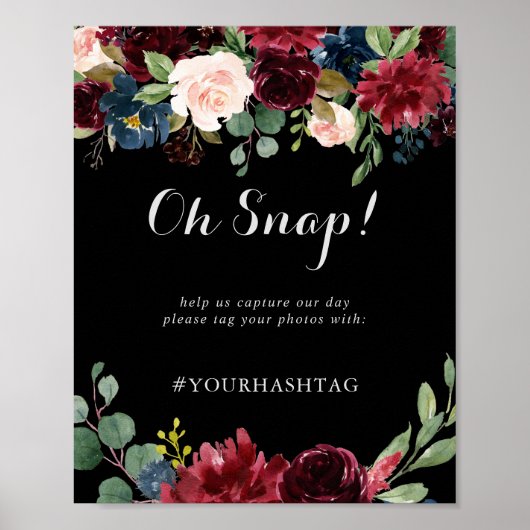 黒素朴植物性結婚のOhスナップ記号 ポスター (正面)