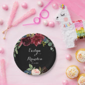 黒素朴植物性結婚ケーキ ペーパープレート (パーティー)