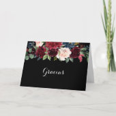 黒素朴植物折り畳み結婚グラシアスカード サンキューカード (正面)