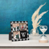 黒素朴水牛チェックモノグラム写真コラージュ フォトプラーク (インサイチュ)