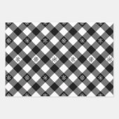 黒素朴水牛プレイドスノーフレークモノグラム ラッピングペーパーシート (正面)