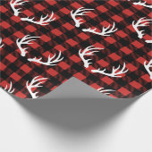 黒素朴水牛プレイドホワイトディアー〔雄ジカの〕枝角 ラッピングペーパー (角)