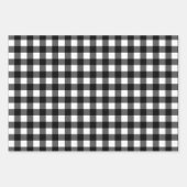 黒素朴水牛プレイドメリークリスマスパターン ラッピングペーパーシート (正面)