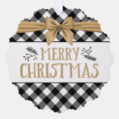 黒素朴水牛プレイド写真年の概要 オーナメントカード (正面)