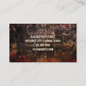 黒素朴焦オレンジ色のグランジヴィンテージテクスチャ 名刺 (裏面)