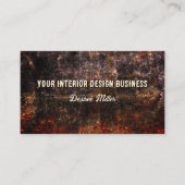 黒素朴焦オレンジ色のグランジヴィンテージテクスチャ 名刺 (正面)
