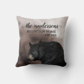 黒素朴熊の森キャビンDecorモノグラム クッション (裏面)