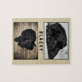 黒素朴犬の子犬2 Photo Collage ジグソーパズル (横)