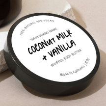 黒素朴白の丸い瓶のふた製品ラベル