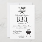 黒素朴白の格子縞リハーサルディナー 招待状 (正面)