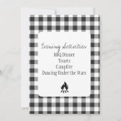 黒素朴白の格子縞リハーサルディナー 招待状 (裏面)