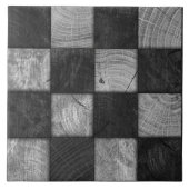 黒素朴白ウッドスクエアモザイクアート タイル (正面)