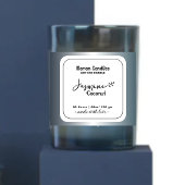 黒素朴白キャンドルパーソナライズされたラベル スクエアシール