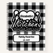 黒素朴白バッファロープレイドカスタムキッチン ノートブック (正面)