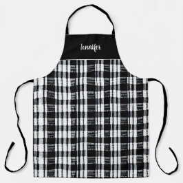 黒素朴白バッファローplaid personal エプロン